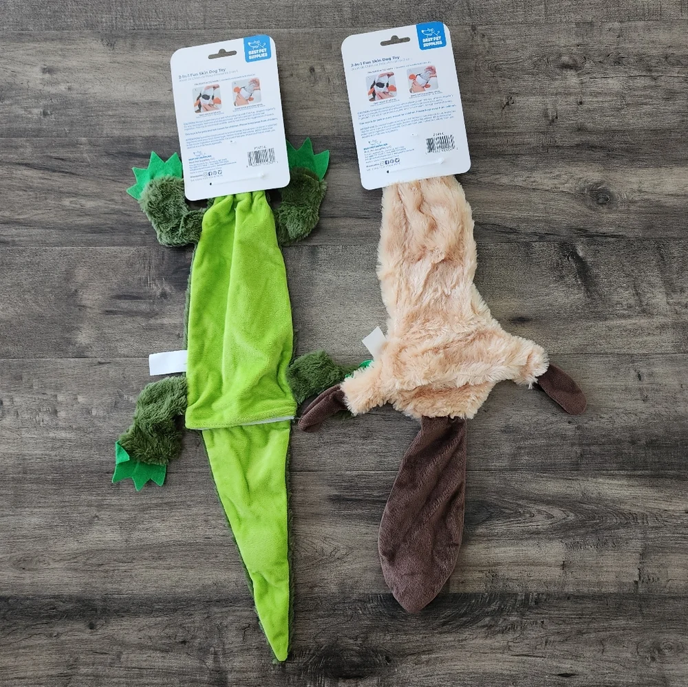 Best Pet Fun Skin Stuffing Free Squeak Toys NWT Large